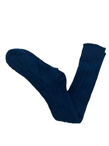 VTG Socks Hosiery 80s Cable Knit Navy NOS 7-9 19" USA Stockings School Girl 90s - Picture 1 of 7