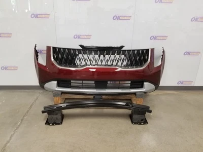 25 2025 KIA CARNIVAL EX FRONT BUMPER ASSEMBLY RED WITH GRILLES AND RADAR  - Image 1 of 4