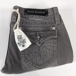 NWT Rock Revival Women Denim Jeans Celine Skinny Jeans Grey Size 31 - Picture 1 of 12
