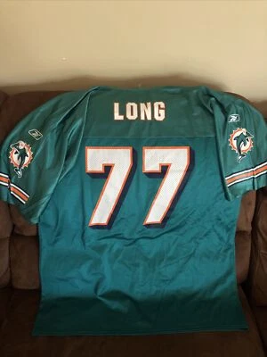 Camiseta de fútbol americano larga de la NFL Reebok Miami Dolphins Jake nueva sin etiqueta talla XL para hombre Foto 1 de 4