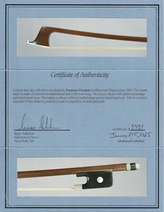 A rare, very fine French certified cello bow by Francois Peccatte, ca. 1845. - Picture 1 of 3