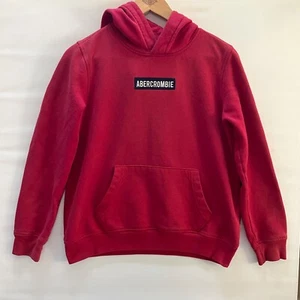 Abercrombie Fitch Sweatshirt Hoodie Boys Size 13 14 Logo Spell Out Youth Preppy - Picture 1 of 11