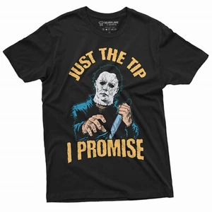 Horror Movie Halloween T-shirt Just the Tip I promise Knife Funny Cool Tee - Picture 1 of 8