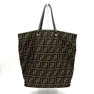 Auténtico bolso de mano de lona FENDI Tobacco Zucca - Imagen 1 de 24