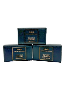 Bath & Body Works LOT 3 Men's Collection NOIR Shea Butter Cleansing Soap Bar 5oz - Picture 1 of 3