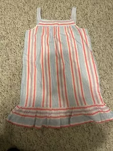 WINEYARD REBEN GESTREIFT BLAU ROSA MÄDCHEN SOMMERKLEID MIT TASCHEN GERÜSCHTER SAUM GRÖSSE M - Bild 1 von 5