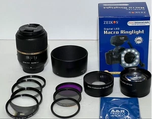Tamron 60mm 2 Macro 1:1 Lens Kit W/Ring Light For Nikon D3400 D3500 D5600 D7500+ - Picture 1 of 14