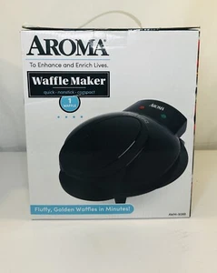 Brandneu im Karton Aroma Antihaft-Waffelmaschine, schwarz AWM-908B - Bild 1 von 4