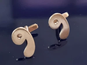 Serkos Sterling Silver 925 Gold Plated Number 9 Cufflinks. - Picture 1 of 9