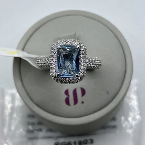 Bomb Party aquamarine spinel rhodium plated ring size 7 Perfectly mine - Picture 1 of 2