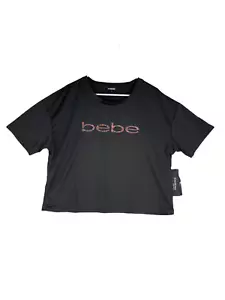 bebe Sport Damen Gr. L Shirt schwarz mit Leopardenmuster Logo - Bild 1 von 9