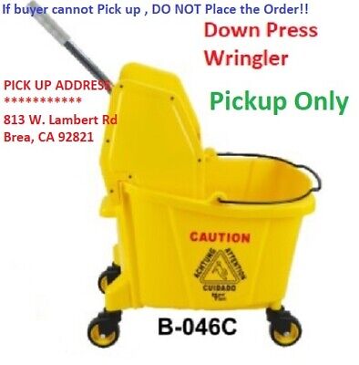 Commercial Mop Bucket Wringer 24L 25- Qt Yellow Down Press -pick Up Only • 27.50$