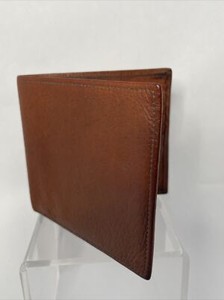 Orvis American Bison Leather Bifold Wallet Card Holder Light Brown Vintage