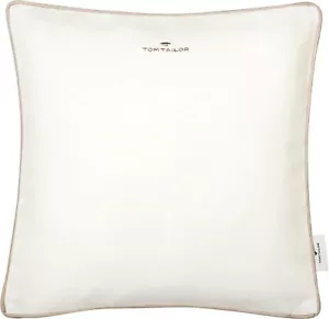 TOM TAILOR Deko Kissen Hülle DOVE SIGNATURE Polyester Baumwolle natur 40x40cm - Bild 1 von 5