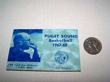 1967-68 PUGET SOUND BASKETBALL POCKET SCHEDULE COLLEGE UNIVERSITY OF LOGGERS