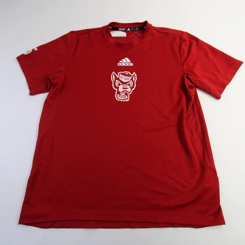 NC State Wolfpack adidas HEAT.RDY Short Sleeve Shirt Men's Red Used Cover