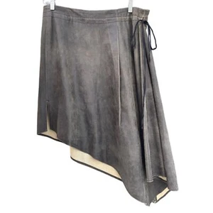 Ann Demeulemeester Women's 39.5 in Waist / Size 42 Asymmetrical Leather Skirt - Picture 1 of 10