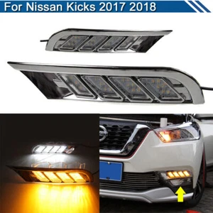 Daytime Running Lights LED DRL Fog Lamp Replacement Bumper For Nissan Kicks - Picture 1 of 11