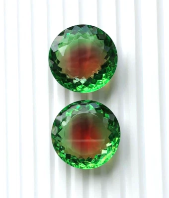 152 Cts Bi-Color Doublet Tourmaline Faceted 28x28x15 MM Tourmaline Gemstone - Image 1 of 4