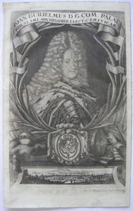 Johann Wilhelm (1658-1716) Pfalzgraf Kurfürst Orig Kupferstich Montalegre 1711 - Bild 1 von 4