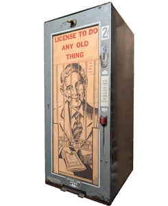 RARE ESCO Chicago USA 1950 2 Cent Coin Vending Machine W/Display, Cards - Picture 1 of 24