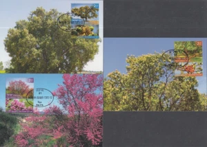 JUDAICA - ISRAEL Sc #2205-7 -VARIOUS ISRAELI TREES - SET on 3 MAXIMUM CARDS - Picture 1 of 1