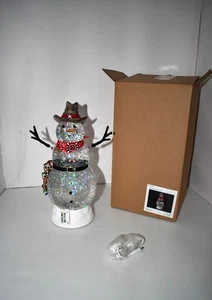 Roman LED Lighted Swirl Cowboy Snowman with Christmas Light Tabletop #135158 NWT - Picture 1 of 8