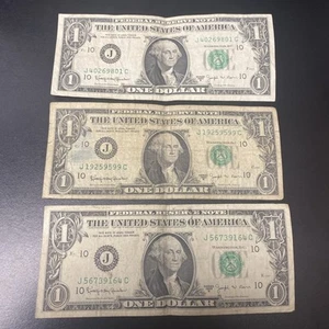 Lot Of 3 - 1963 B Joseph W. Barr US $1 One Dollar Notes Circ Cond Kansas City J - Picture 1 of 6