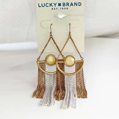 Pendientes colgantes retro con borla marca Lucky para mujer fiesta vacaciones joyería Foto 1 de 4