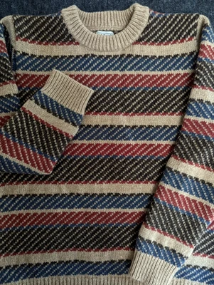 VTG LL Bean Sweater Fair Isle Knit Multicolor Men Large Tall 100% Wool Fisherman - Image 1 of 4