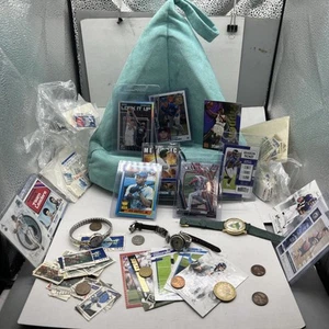 VTG Estate Junk Drawer Lot Watches Sports Cards Stamps Coins $High Dollar Items$ - Picture 1 of 19