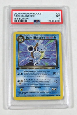 2000 Pokemon Rocket Dark Blastoise 第 1 版 20/82 PSA 7 近乎完好 — 第 1/2 张图片