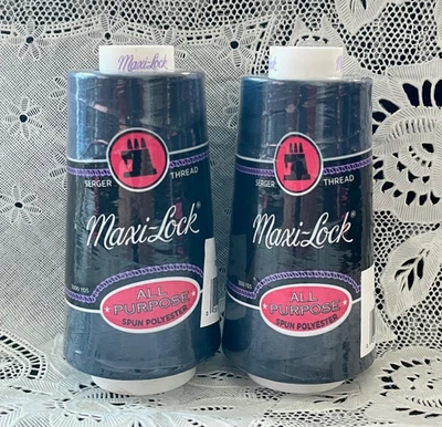 NEW 2 Navy maxi-lock 3000Yd spools 100% polyester overlock sewing thread TEX 27 - Image 1 of 3