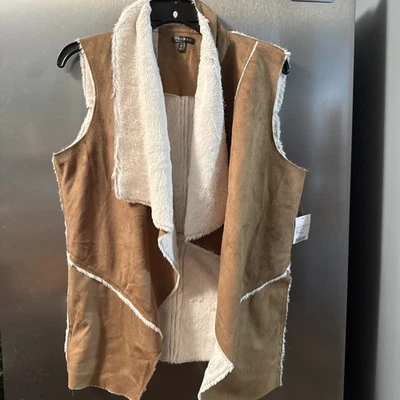 Chaleco columpio de gamuza sintética tostado medio Hannah para mujer nuevo con etiquetas concierto occidental Foto 1 de 4