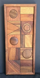 David Criner Wood Assemblage Modern Mid Century Wall Art Wood Graphics - Picture 1 of 21