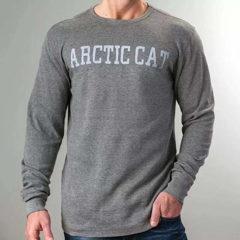 全新 Arctic Cat 男式保暖圆领长袖 T 恤 ~ 灰色 ~ XL ~ # 5269-496 — 第 1/1 张图片