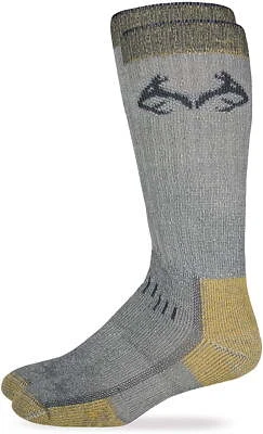Realtree Mens Boys 80% Merino Wool Uplander Outdoor Boot Crew Socks 1 Pair Pack - Image 1 of 4