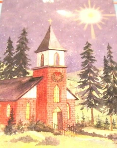 Country Brick Church Woods Large Porch Flag 28 x 40 NIP 0240167 Free Ship - Picture 1 of 3