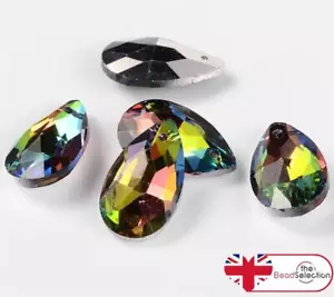 10 CRYSTAL GLASS FACETED SUN CATCHER DROP PENDANTS 22mm RAINBOW LUSTRE GLS161 - Picture 1 of 3