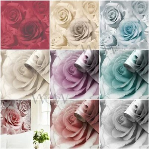 PAPEL TAPIZ MADISON ROSA BRILLO FLORES DECORACIÓN DE PARED MURIVA - Imagen 1 de 32