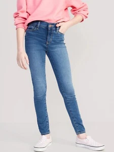 Old Navy Girls High Waisted Rockstar 360° Stretch Jeggings - Med Wash - Sz 14 - Picture 1 of 2