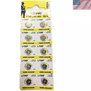 Brand New 10-Pack Alkaline LR41 Batteries - Perfect for Everyday Electronics - Picture 1 of 4