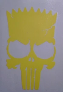 Bart Simpson Punisher Skull Window Vinyl  Decal Sticker , Simpsons,  Punisher! - Picture 1 of 6