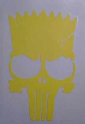 Bart Simpson Punisher Skull Window Vinyl  Decal Sticker , Simpsons,  Punisher! - Image 1 of 4