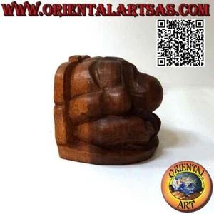 Skulptur / Buchklammer "Yogi", der Yogameister aus Suar Holz 15 cm - Bild 1 von 5