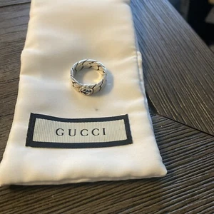 GUCCI Sterling Silver Cut Out G Ring Lists For 340.00 - Picture 1 of 6
