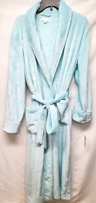Bata larga de punto de felpa Charter Club para mujer brillo liso - aguamarina helada talla M/L Foto 1 de 4