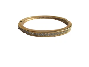 Brazalete brazalete vintage de pedrería pavé tono dorado romano firmado por diseñador - Imagen 1 de 5