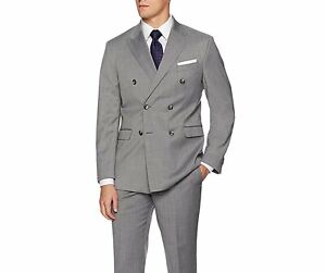 NEW Mens Suit 2-Piece Double Breasted Solid Dress Suit - Colors
