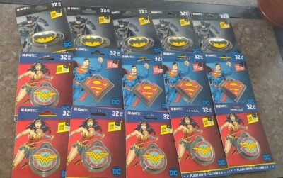 X15 Emtec Batman Superman wonder woman USB 32 GB Flash Drive Keychain New Sealed - Image 1 of 4